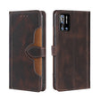 For Doogee N40 Pro Skin Feel Straw Hat Magnetic Buckle Leather Phone Case(Brown) - Doogee Cases by PMC TechLife | Online Shopping South Africa | PMC TechLife | Buy Now Pay Later Mobicred