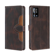 For Doogee N40 Pro Skin Feel Straw Hat Magnetic Buckle Leather Phone Case(Brown)