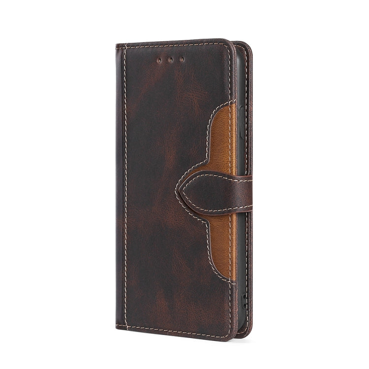 For Doogee N40 Pro Skin Feel Straw Hat Magnetic Buckle Leather Phone Case(Brown)