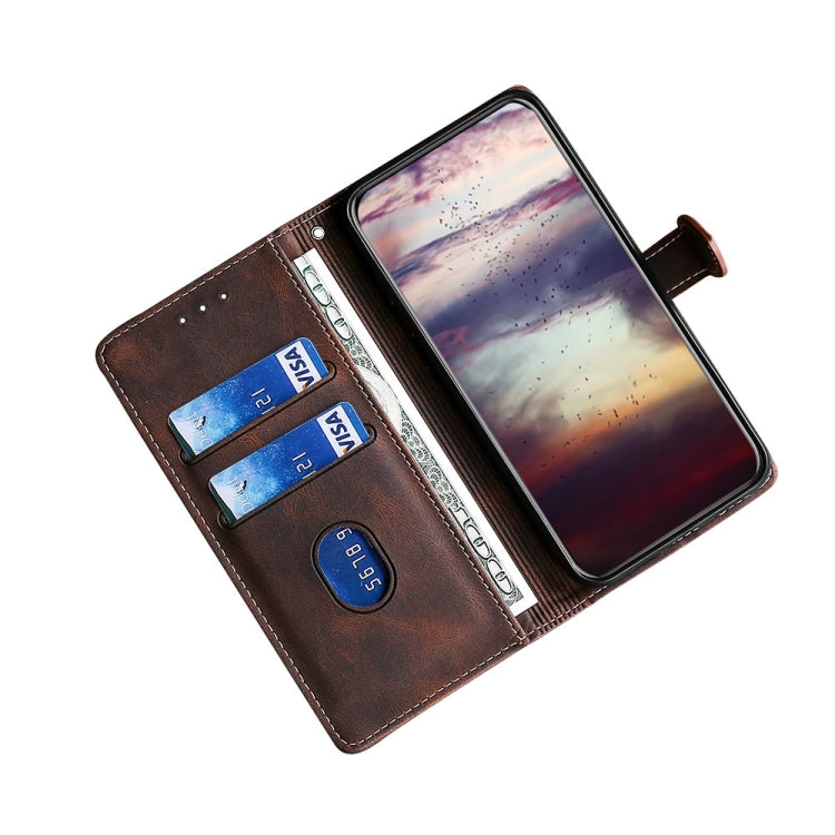 For Doogee N40 Pro Skin Feel Straw Hat Magnetic Buckle Leather Phone Case(Brown) - Doogee Cases by PMC TechLife | Online Shopping South Africa | PMC TechLife | Buy Now Pay Later Mobicred