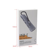 NK-3043 6 in 1 USB-C / Type-C to TF / SD Card Slot + 4 USB Female Adapter(Space Grey)