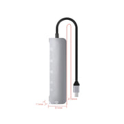 NK-3043H 6 in 1 USB-C / Type-C to TF / SD Card Slot + USB 3.0 + 3 USB 2.0 Female Adapter