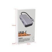 NK-3049 6 in 1 USB-C / Type-C to TF / SD Card Slot + 4 USB Female Adapter(Space Grey)