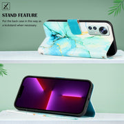 For Xiaomi 12 Pro PT003 Marble Pattern Flip Leather Phone Case(Green LS003)