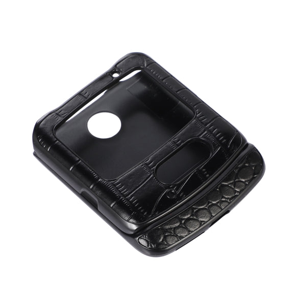 For Motorola Moto Razr 5G Crocodile Top Layer Cowhide Leather Phone Case(Black)