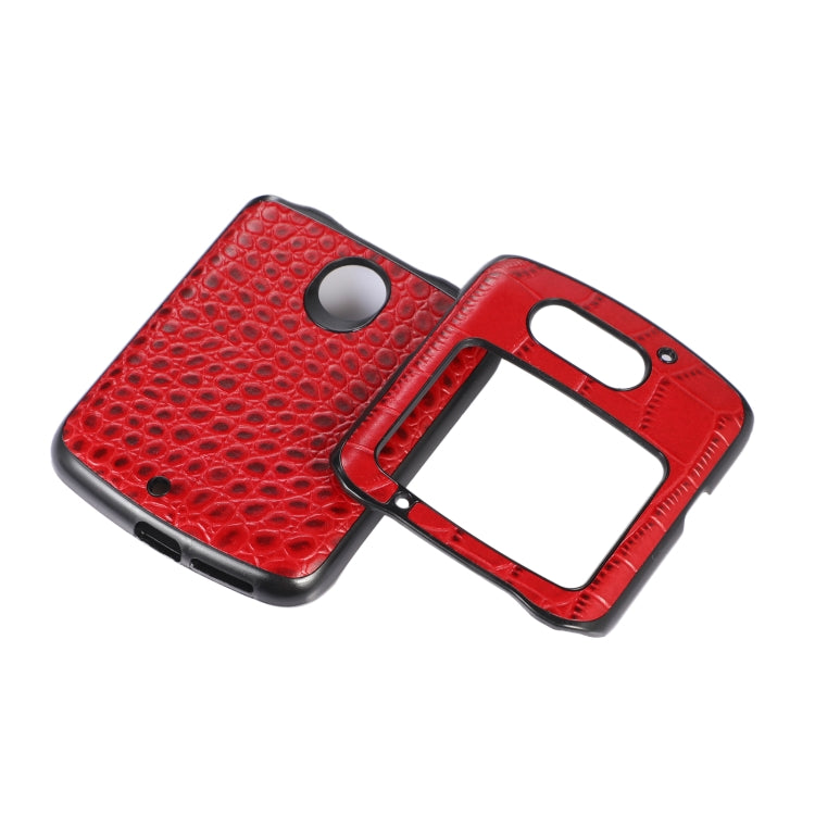 For Motorola Moto Razr 5G Crocodile Top Layer Cowhide Leather Phone Case(Red) - Motorola Cases by PMC TechLife | Online Shopping South Africa | PMC TechLife | Buy Now Pay Later Mobicred