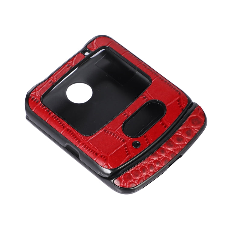 For Motorola Moto Razr 5G Crocodile Top Layer Cowhide Leather Phone Case(Red) - Motorola Cases by PMC TechLife | Online Shopping South Africa | PMC TechLife | Buy Now Pay Later Mobicred