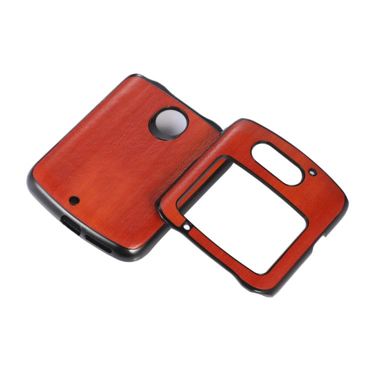 For Motorola Moto Razr 5G Yellow Cow Texture PU Phone Case(Brown) - Motorola Cases by PMC TechLife | Online Shopping South Africa | PMC TechLife