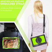 For Samsung Galaxy Tab S10 Ultra / S9 Ultra / S8 Ultra Silicone + PC Tablet Case with Shoulder Strap(Black+Yellow Green)