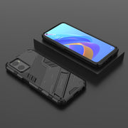 For OPPO A36 4G (China) / Realme 9i Punk Armor PC + TPU Phone Case with Holder(Black)
