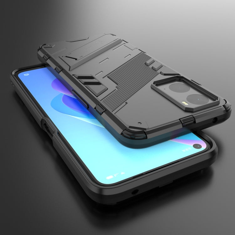 For OPPO A36 4G (China) / Realme 9i Punk Armor PC + TPU Phone Case with Holder(Black) - Realme Cases by PMC TechLife | Online Shopping South Africa | PMC TechLife | Buy Now Pay Later Mobicred