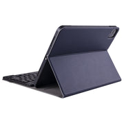 A11B Lambskin Texture Ultra-thin Bluetooth Keyboard Leather Case with Pen Holder For iPad Air 5 2022 / Air 4 2020 10.9 & Pro 11 inch 2021 / 2020 / 2018(Blue)