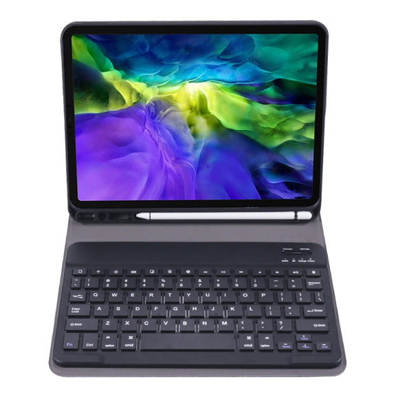A11B Lambskin Texture Ultra-thin Bluetooth Keyboard Leather Case with Pen Holder For iPad Air 5 2022 / Air 4 2020 10.9 & Pro 11 inch 2021 / 2020 / 2018(Blue)