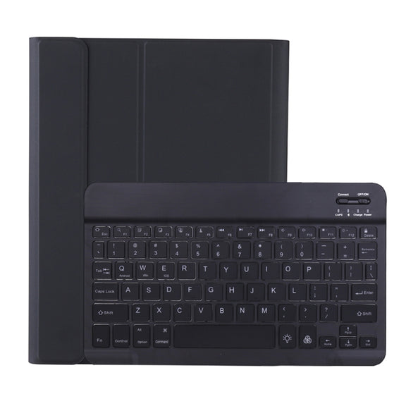 C-098B Candy Color Skin Feel Texture Bluetooth Keyboard Leather Case with Pen Holder For iPad Air 4 10.9 2020 / Air 5 10.9 2022 (Black)