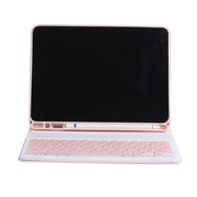 C-098B Candy Color Skin Feel Texture Bluetooth Keyboard Leather Case with Pen Holder For iPad Air 11 2024 / 2025 / Air 4 10.9 2020 / Air 5 10.9 2022 (Pink)