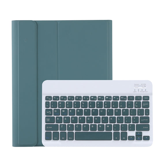 C-098B Candy Color Skin Feel Texture Bluetooth Keyboard Leather Case with Pen Holder For iPad Air 11 2024 / 2025 / Air 4 10.9 2020 / Air 5 10.9 2022 (Dark Green)