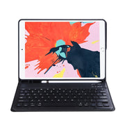 T098B Candy Color Skin Feel Texture Bluetooth Keyboard Leather Case with Pen Holder For iPad Air 4 10.9 2020 / Air 5 10.9 2022 (Black)