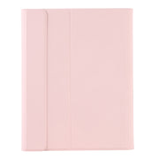 T098B Candy Color Skin Feel Texture Bluetooth Keyboard Leather Case with Pen Holder For iPad Air 11 2024 / 2025 / Air 4 10.9 2020 / Air 5 10.9 2022 (Pink)