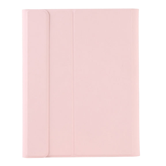 T098B Candy Color Skin Feel Texture Bluetooth Keyboard Leather Case with Pen Holder For iPad Air 11 2024 / 2025 / Air 4 10.9 2020 / Air 5 10.9 2022 (Pink)