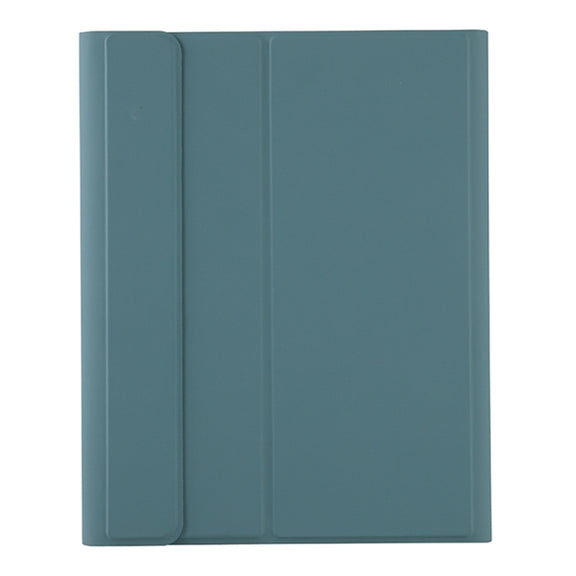 T098B Candy Color Skin Feel Texture Bluetooth Keyboard Leather Case with Pen Holder For iPad Air 4 10.9 2020 / Air 5 10.9 2022 (Dark Green)