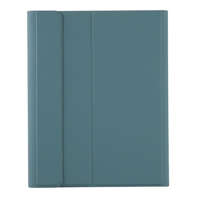 T098B Candy Color Skin Feel Texture Bluetooth Keyboard Leather Case with Pen Holder For iPad Air 4 10.9 2020 / Air 5 10.9 2022 (Dark Green)