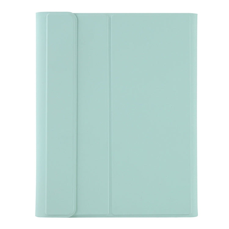 T098B Candy Color Skin Feel Texture Bluetooth Keyboard Leather Case with Pen Holder For iPad Air 11 2024 / 2025 / Air 4 10.9 2020 / Air 5 10.9 2022 (Light Green)
