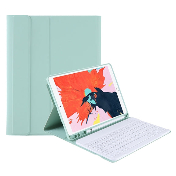 T098B Candy Color Skin Feel Texture Bluetooth Keyboard Leather Case with Pen Holder For iPad Air 11 2024 / 2025 / Air 4 10.9 2020 / Air 5 10.9 2022 (Light Green)