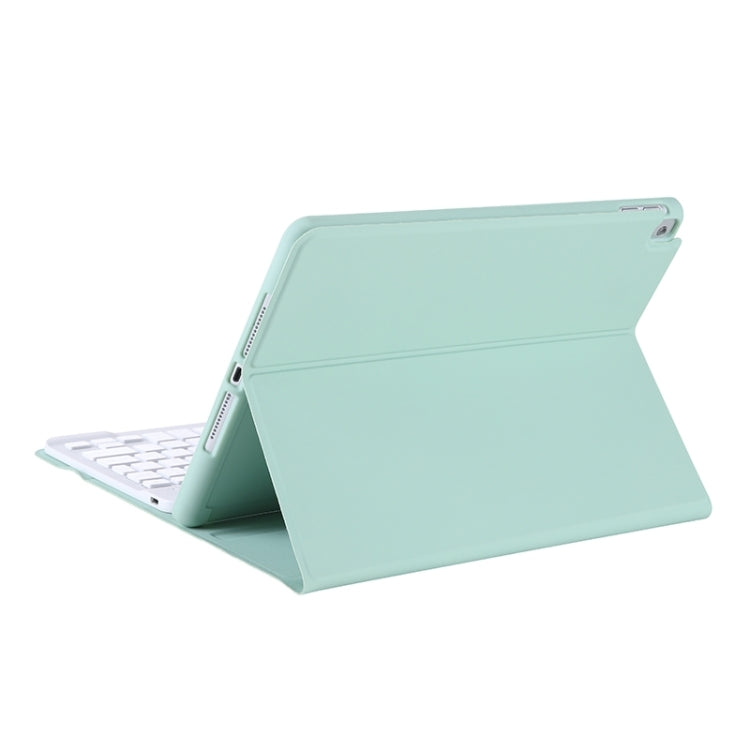 T098B Candy Color Skin Feel Texture Bluetooth Keyboard Leather Case with Pen Holder For iPad Air 11 2024 / 2025 / Air 4 10.9 2020 / Air 5 10.9 2022 (Light Green)