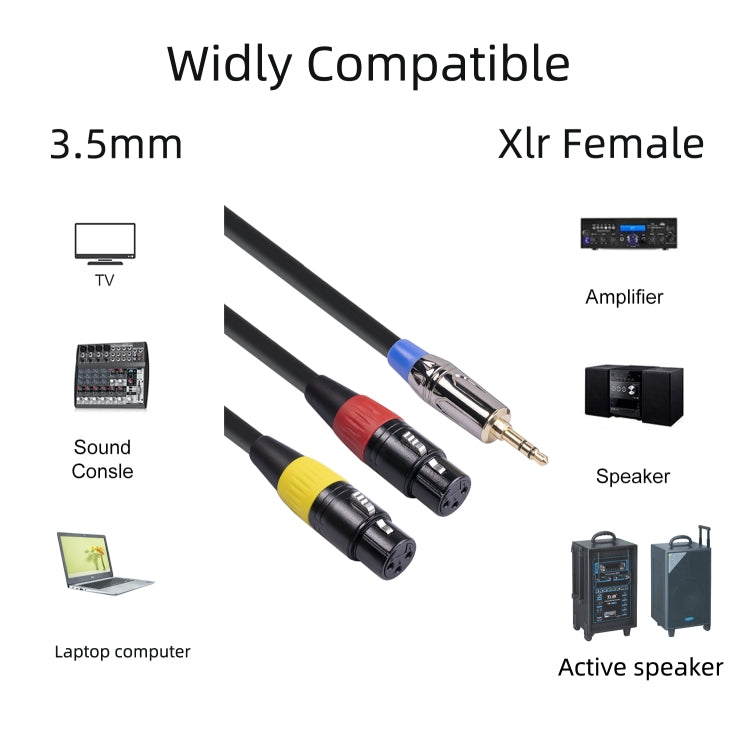 TC194BUXK107YR-30 3.5mm Male to Dual Canon Female Audio Cable