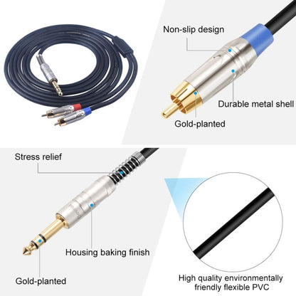 6.35mm Male to Dual RCA Male Audio Cable, Cable Length:1.8m - Aux Cable by PMC Jewellery | Online Shopping South Africa | PMC Jewellery | Buy Now Pay Later Mobicred