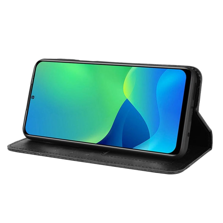For Ulefone Note 13P Magnetic Buckle Retro Texture Leather Phone Case(Black) - OPPO Cases by PMC Jewellery | Online Shopping South Africa | PMC Jewellery | Buy Now Pay Later Mobicred