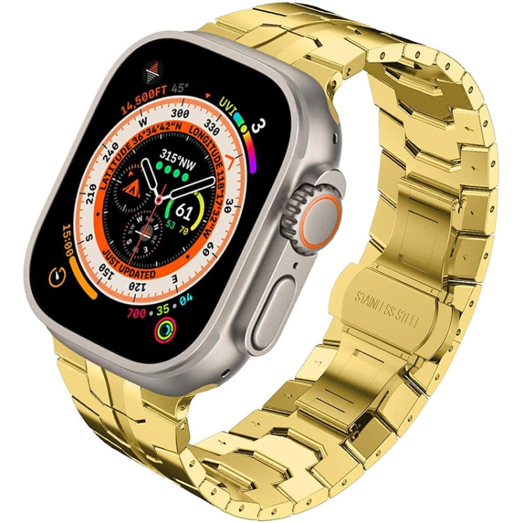 Steel Watch Band For Apple Watch Series 9&8&7 41mm / SE 3&SE 2&6&SE&5&4 40mm / 3&2&1 38mm(Gold) - Watch Bands by PMC TechLife | Online Shopping South Africa | PMC TechLife