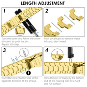 Steel Watch Band For Apple Watch Series 9&8&7 41mm / SE 3&SE 2&6&SE&5&4 40mm / 3&2&1 38mm(Gold)
