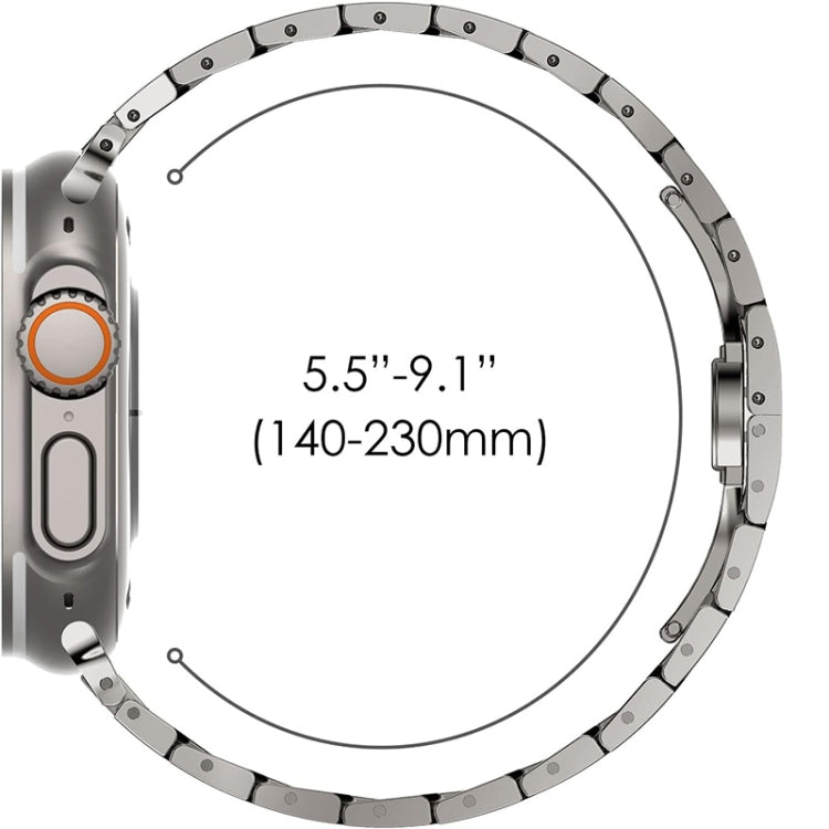 Steel Watch Band For Apple Watch Series 9&8&7 41mm / SE 3&SE 2&6&SE&5&4 40mm / 3&2&1 38mm(Titanium Orange)