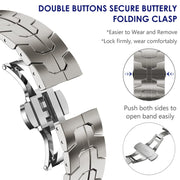 Steel Watch Band For Apple Watch Series 9&8&7 41mm / SE 3&SE 2&6&SE&5&4 40mm / 3&2&1 38mm(Titanium)