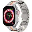 Steel Watch Band For Apple Watch Series 9&8&7 41mm / SE 3&SE 2&6&SE&5&4 40mm / 3&2&1 38mm(Silver Orange) - Watch Bands by PMC TechLife | Online Shopping South Africa | PMC TechLife