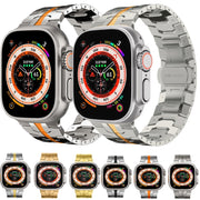 Steel Watch Band For Apple Watch Series 9&8&7 41mm / SE 3&SE 2&6&SE&5&4 40mm / 3&2&1 38mm(Silver Black)