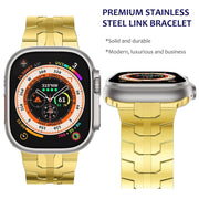 Steel Watch Band For Apple Watch Ultra 49mm&Watch Ultra 2 49mm / Series 9&8&7 45mm / SE 3&SE 2&6&SE&5&4 44mm / 3&2&1 42mm(Gold)