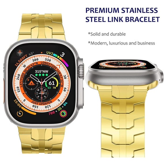 Steel Watch Band For Apple Watch Ultra 49mm&Watch Ultra 2 49mm / Series 9&8&7 45mm / SE 3&SE 2&6&SE&5&4 44mm / 3&2&1 42mm(Gold)