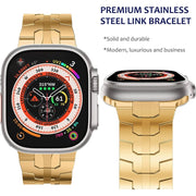Steel Watch Band For Apple Watch Ultra 49mm&Watch Ultra 2 49mm / Series 9&8&7 45mm / SE 3&SE 2&6&SE&5&4 44mm / 3&2&1 42mm(Rose Gold)