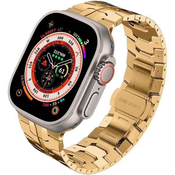 Steel Watch Band For Apple Watch Ultra 49mm&Watch Ultra 2 49mm / Series 9&8&7 45mm / SE 3&SE 2&6&SE&5&4 44mm / 3&2&1 42mm(Rose Gold)