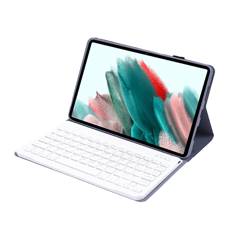 A08 Candy Color Ultra Thin Bluetooth Keyboard Leather Case For Samsung Galaxy Tab A8 10.5 2021 SM-X200 / SM-X205(Purple)