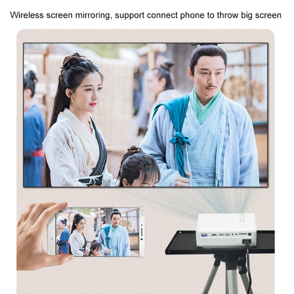 YG530 LED Small 1080P Wireless Screen Mirroring Projector, Power Plug:US Plug(Black)