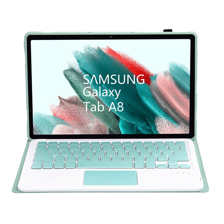 A08-A Candy Color Bluetooth Keyboard Leather Case with Touchpad For Samsung Galaxy Tab A8 2021 SM-X205 / SM-X200(Light Green) - Samsung Keyboard by PMC TechLife | Online Shopping South Africa | PMC TechLife