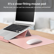 13 inch Multifunctional Mouse Pad Stand Handheld Laptop Bag(Pink)