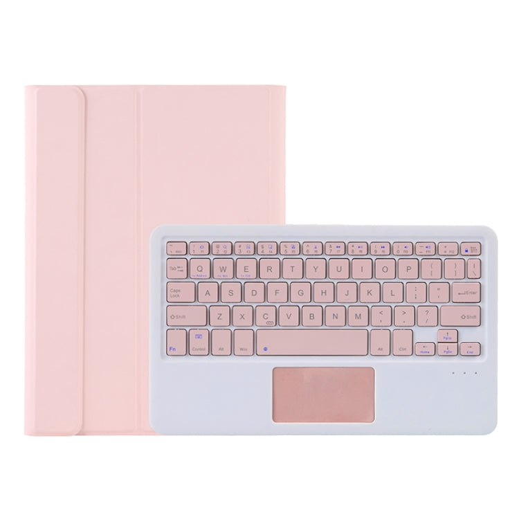 A08B-A Candy Color Bluetooth Keyboard Leather Case with Pen Slot & Touchpad For Samsung Galaxy Tab A8 2021 SM-X205 / SM-X200(Pink)