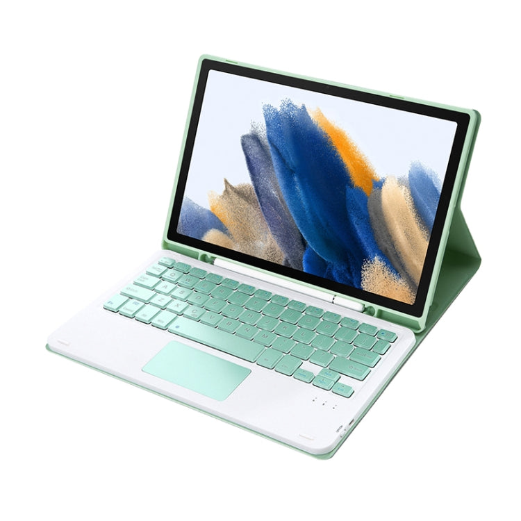 A08B-A Candy Color Bluetooth Keyboard Leather Case with Pen Slot & Touchpad For Samsung Galaxy Tab A8 2021 SM-X205 / SM-X200(Light Green) - Samsung Keyboard by PMC TechLife | Online Shopping South Africa | PMC TechLife