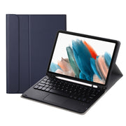A08B-A Bluetooth Keyboard Leather Case with Pen Slot & Touchpad For Samsung Galaxy Tab A8 2021 SM-X205 / SM-X200(Blue)