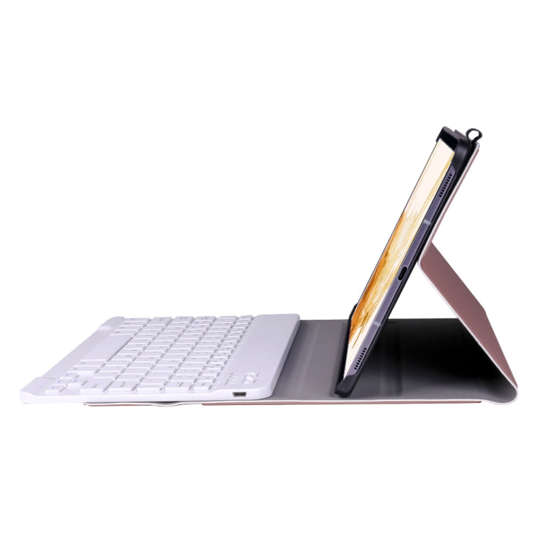 A700 Ultra-thin Bluetooth Keyboard Leather Case For Samsung Galaxy Tab S8 11 inch SM-X700 / SM-X706(Rose Gold)