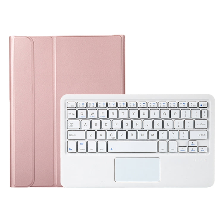 A700B-A Bluetooth Keyboard Leather Case with Pen Slot & Touchpad For Samsung Galaxy Tab S8 11 inch SM-X700 / SM-X706(Rose Gold)